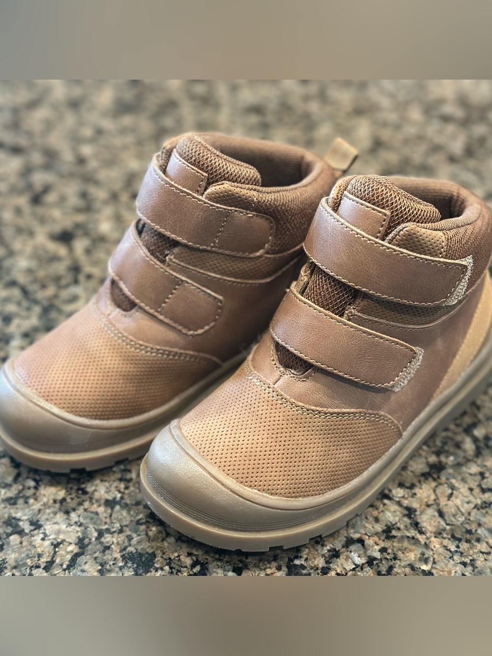 Jumping Beans 10c Kids Brown Hook-and-Loop Casual Boots